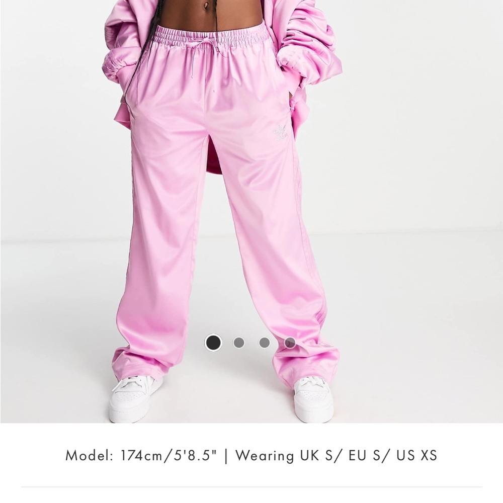 Adidas Satin wide leg track pants